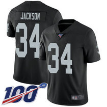 Youth Nike Oakland Raiders #34 Bo Jackson 100th Season Black Vapor Untouchable Limited Authentic Stitched NFL Jersey