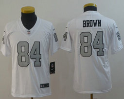 Youth Nike Oakland Raiders #84 Antonio Brown White Rush Limited Authentic Stitched NFL Jersey