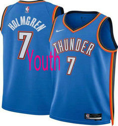 Youth Nike Oklahoma City Thunder #7 Chet Holgren Blue NBA jersey