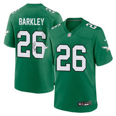 Youth Nike Philadelphia Eagles #26 Saquon Barkley Green throwback Vapor Untouchable Stitched NFL Jersey.webp