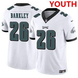 Youth Nike Philadelphia Eagles #26 Saquon Barkley White Vapor Untouchable Stitched NFL Jersey