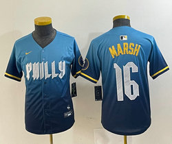 Youth Nike Philadelphia Phillies #16 Brandon Marsh 2024 City Blue Authentic Stitched MLB Jersey