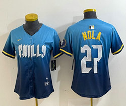 Youth Nike Philadelphia Phillies #27 Aaron Nola 2024 City Blue Authentic Stitched MLB Jersey