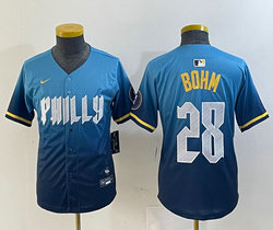 Youth Nike Philadelphia Phillies #28 Alec Bohm 2024 City Blue Authentic Stitched MLB Jersey