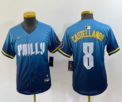 Youth Nike Philadelphia Phillies #8 Nick Castellanos 2024 City Blue Authentic Stitched MLB Jersey