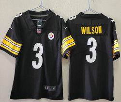 Youth Nike Pittsburgh Steelers #3 Russell Wilson Black Vapor Untouchable Stitched Jersey
