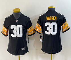 Youth Nike Pittsburgh Steelers #30 Jaylen Warren Black Big Number Vapor Untouchable NFL jersey
