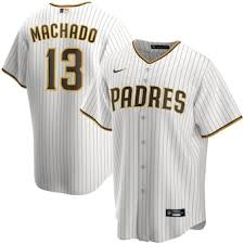 Youth Nike San Diego Padres #13 Manny Machado White stripe Authentic Stitched MLB Jersey