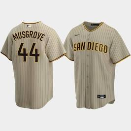 Youth Nike San Diego Padres #44 Joe Musgrove Brown Game stripe Authentic Stitched MLB Jersey