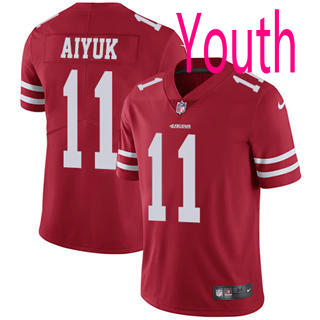 Youth Nike San Francisco 49ers #11 Brandon Aiyuk Red Vapor Untouchable Authentic Stitched NFL Jerseys