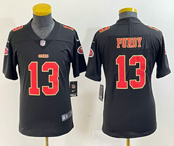 Youth Nike San Francisco 49ers #13 Brock Purdy Black fashion Stitched Football Jersey
