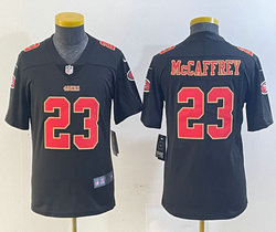 Youth Nike San Francisco 49ers #23 Christian McCaffrey Black fashion Gold Name Jersey