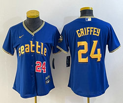 Youth Nike Seattle Mariners #24 Ken Griffey 2023 City Red #24 on front Authentic Stitched MLB jersey