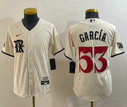 Youth Nike Texas Rangers #53 Adolis Garcia Cream 2023 City Authentic Stitched MLB Jersey
