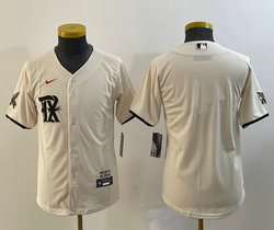 Youth Nike Texas Rangers Blank Cream 2023 City Authentic Stitched MLB Jersey