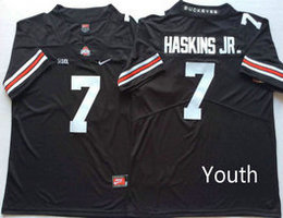 Youth Ohio State Buckeyes #7 Dwayne Haskins Jr. Black White Number Vapor Untouchable College Football Jerseys