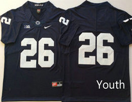 Youth Penn State Nittany Lions #26 Saquon Barkley Blue Vapor Untouchable Limited Authentic Stitched NCAA Jersey