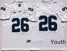 Youth Penn State Nittany Lions #26 Saquon Barkley White Vapor Untouchable Limited Authentic Stitched NCAA Jersey
