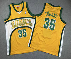 Youth Seattle Sonics #35 Kevin Durant Gold Hardwood Classics Authentic Stitched NBA Jersey