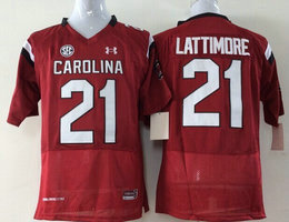 Youth South Carolina Fighting Gamecocks #21 Marcus Lattimore Red Authentic Stitched College Football Jersey