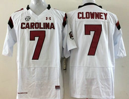 Youth South Carolina Fighting Gamecocks #7 Javedeon Clowney White Authentic Stitched College Football Jersey